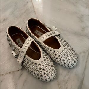 White Studded Women's Dress Shoes